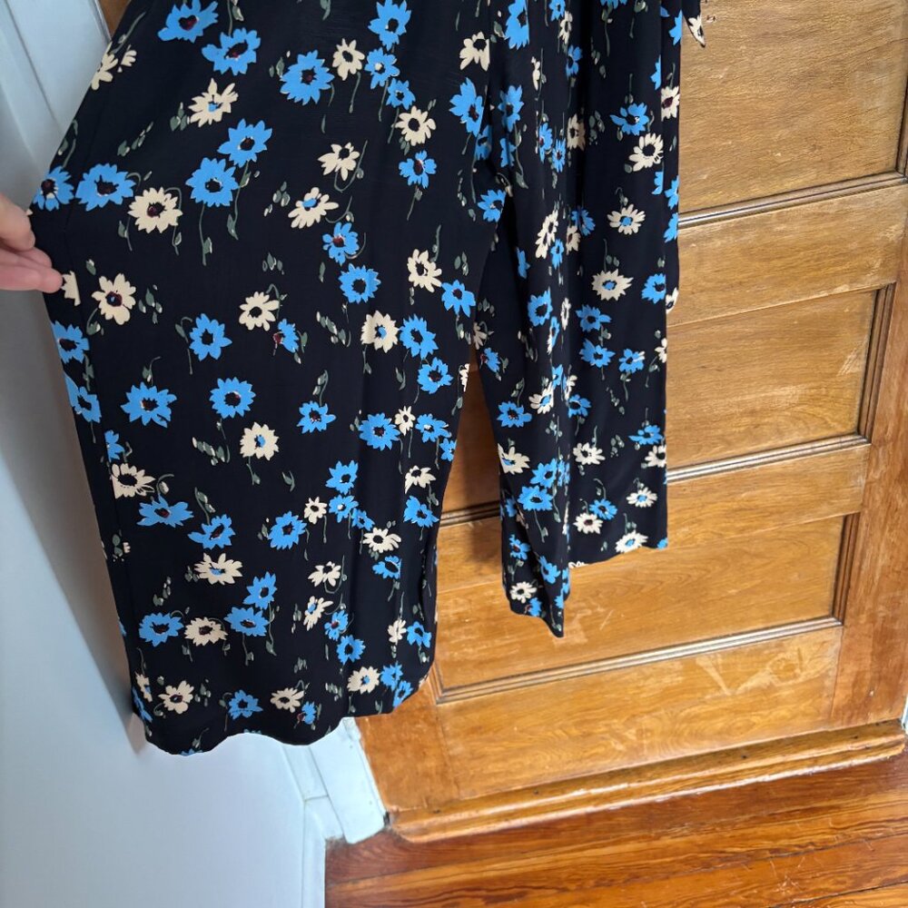 No. 6 Store Romy Jumpsuit in Black and Blue Falling Floral - Picture 9 of 11